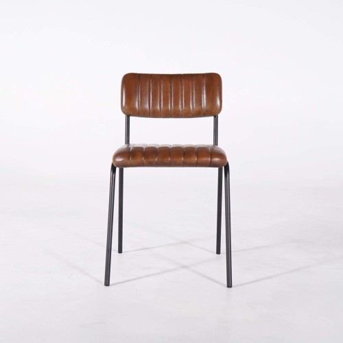 Stoel van metaal en natuurlijk leder - Prati