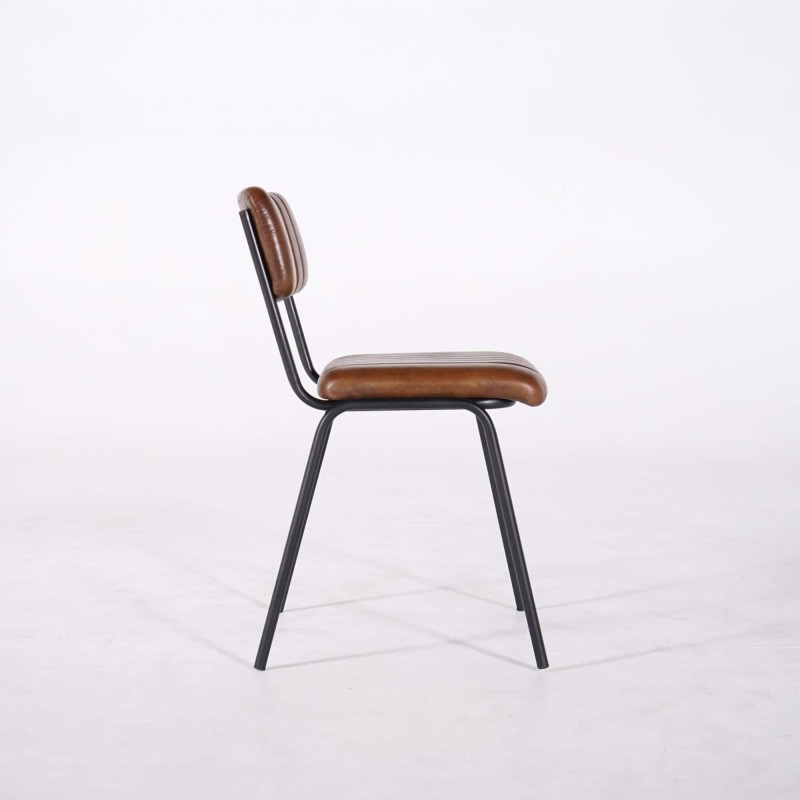 Stoel van metaal en natuurlijk leder - Prati