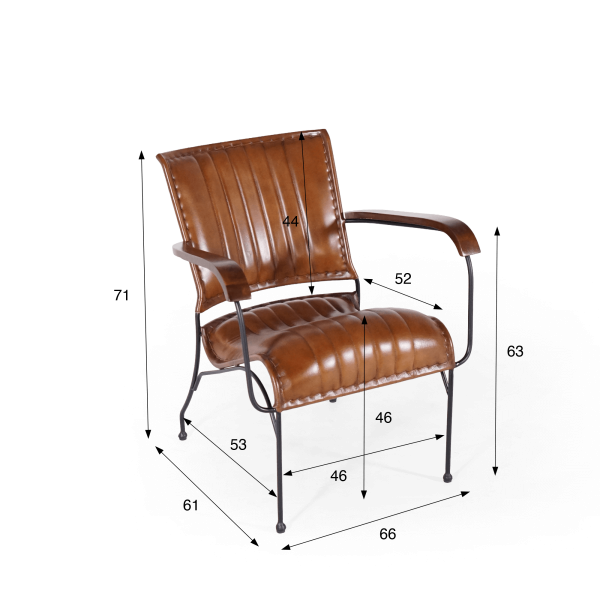 Vintage leren fauteuil in bruin 1-zits - Cosy