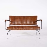 Vintage 3-zits zetel in bruin leer - Cosy