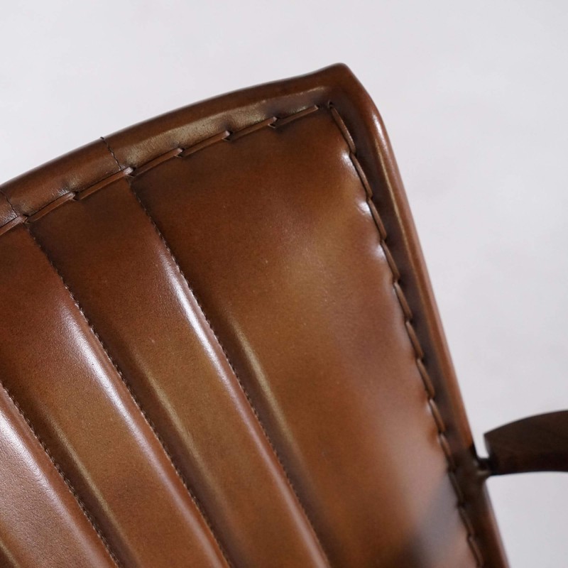 Vintage 3-zits zetel in bruin leer - Cosy