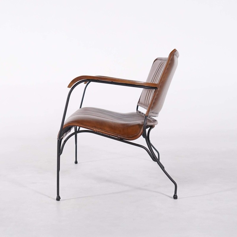 Vintage 3-zits zetel in bruin leer - Cosy