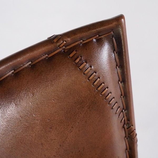 Vintage metalen en lederen keukenstoel - Smart