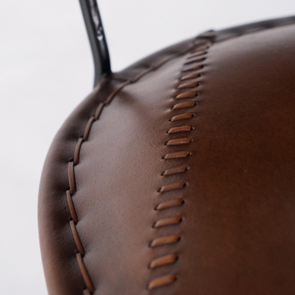 Vintage metalen en lederen keukenstoel - Smart