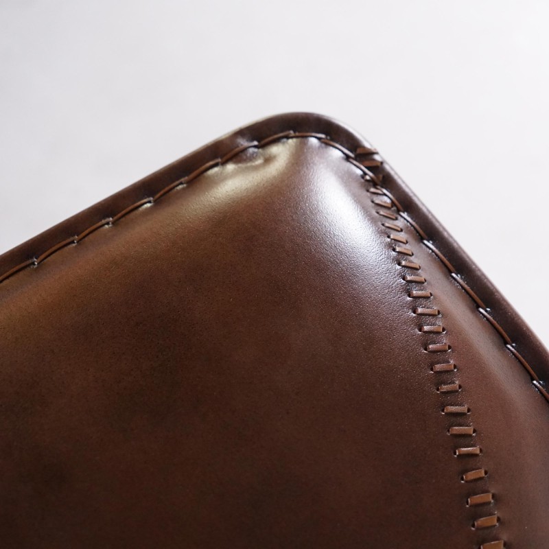 Vintage metalen en lederen keukenstoel - Smart