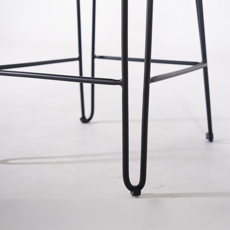 Vintage metalen en lederen keukenstoel - Smart