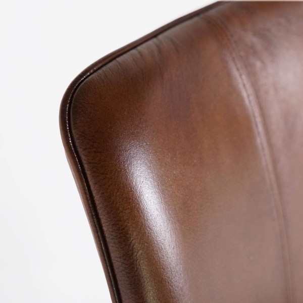 Vintage stoel in bruin leer - Dock