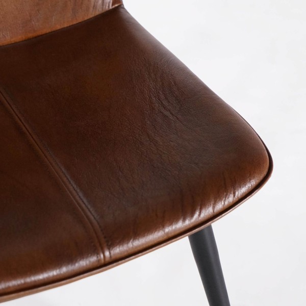 Vintage stoel in bruin leer - Dock