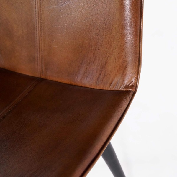 Vintage stoel in bruin leer - Dock