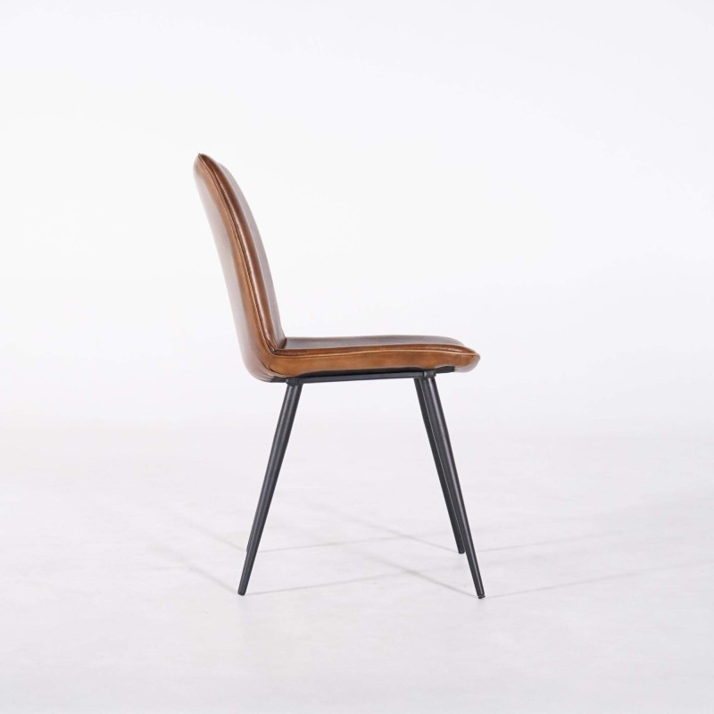 Vintage stoel in bruin leer - Dock