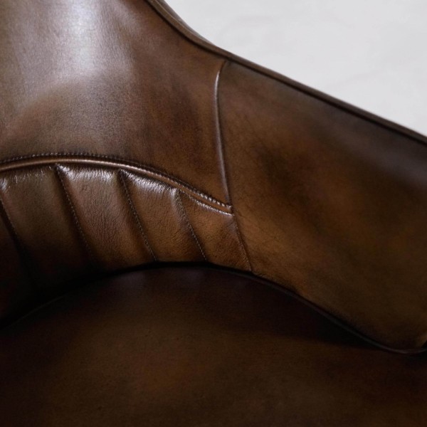 Vintage leren stoel met armleuningen - Yard