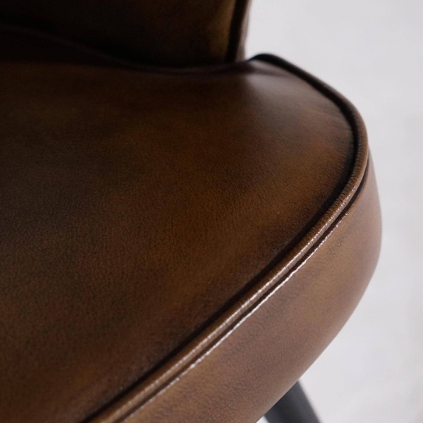 Vintage leren stoel met armleuningen - Yard