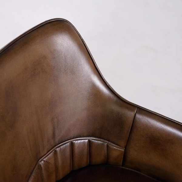 Vintage leren stoel met armleuningen - Yard