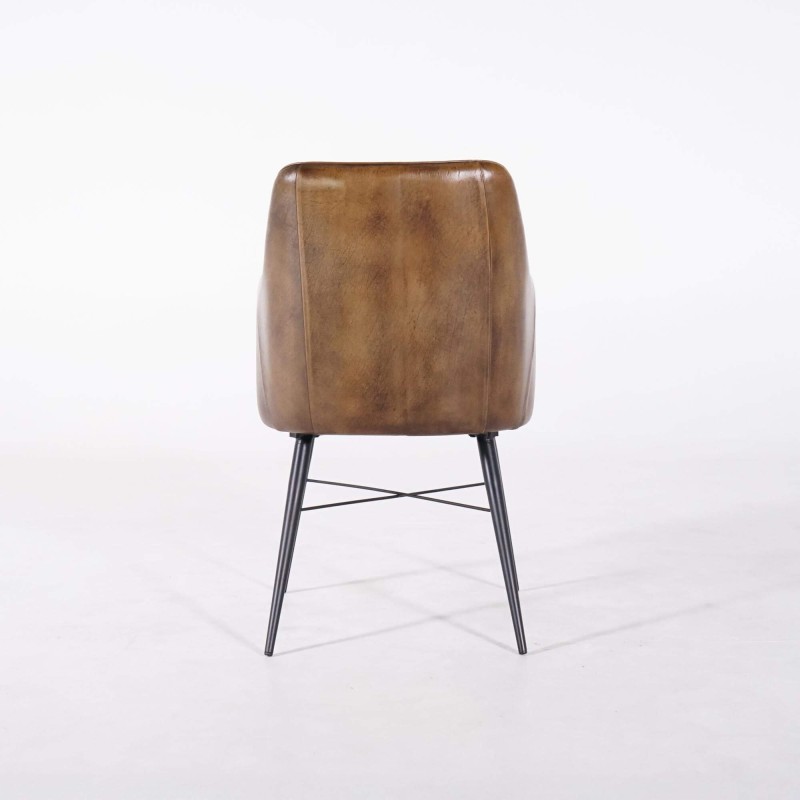 Vintage leren stoel met armleuningen - Yard