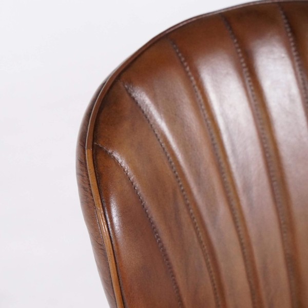 Vintage stoel in echt leer - District