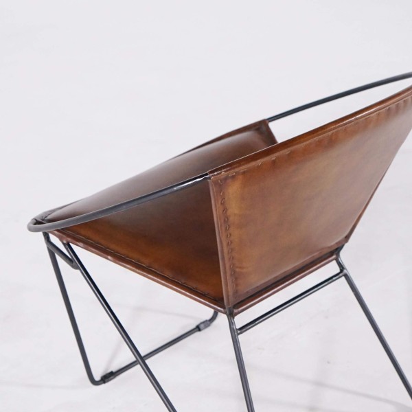 Vlinderstoel leer Peacock