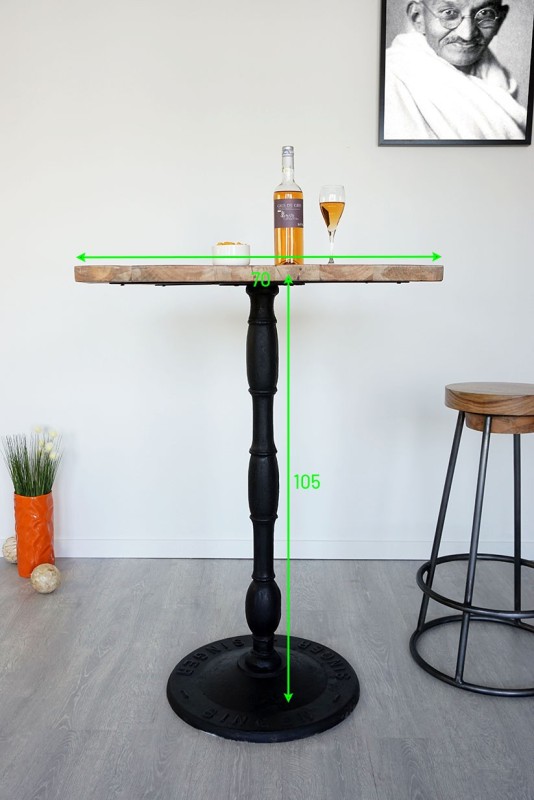 Vierkante hoge bistrotafel 70 cm