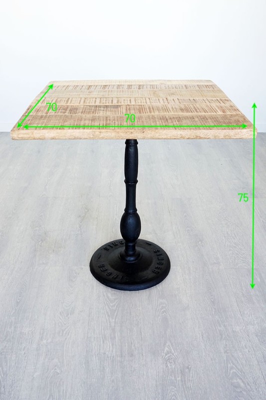 Vierkante bistrotafel 70 cm