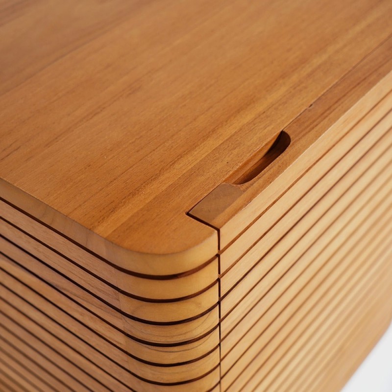 Badkamermeubel in teakhout, hangend - Lattis