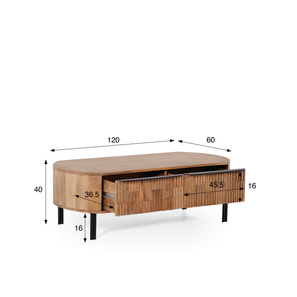 Salontafel in massief mangohout – Uma