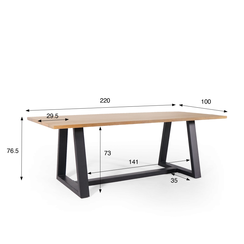 Massief houten tafel 220 cm - Aurea