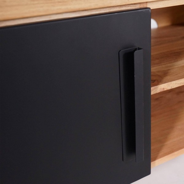 Tv-meubel in massief hout en metaal - Liverpool