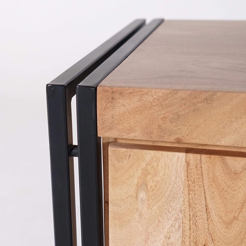 Industrieel dressoir in massief hout 100 cm - Liverpool