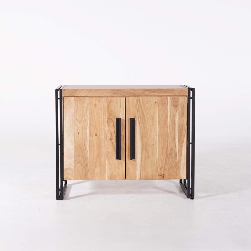 Industrieel dressoir in massief hout 100 cm - Liverpool