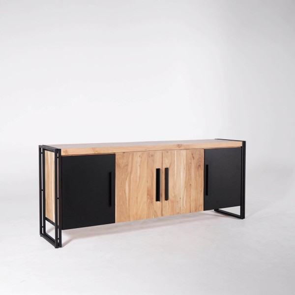 Dressoir in massief hout in industriële stijl - Liverpool