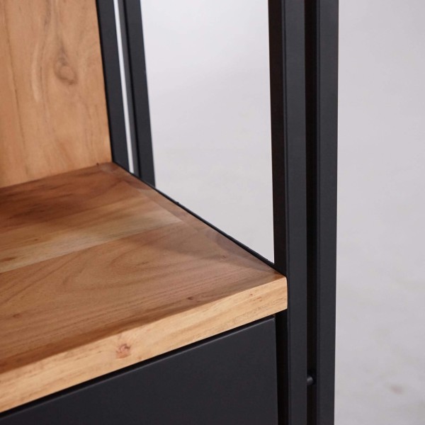 Boekenkast in massief hout en metaal - Liverpool