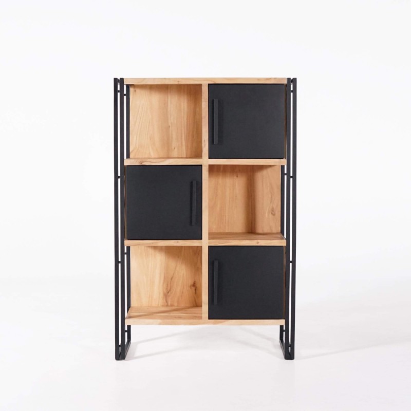 Boekenkast in massief hout en metaal - Liverpool