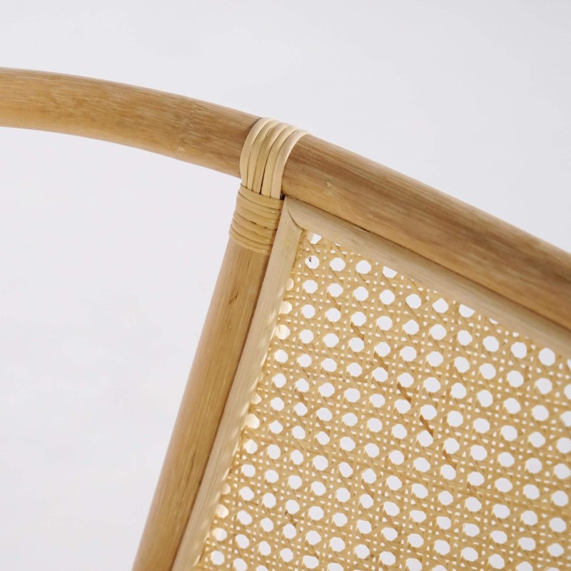 Fauteuil van naturel rotan met beige kussen - Haru