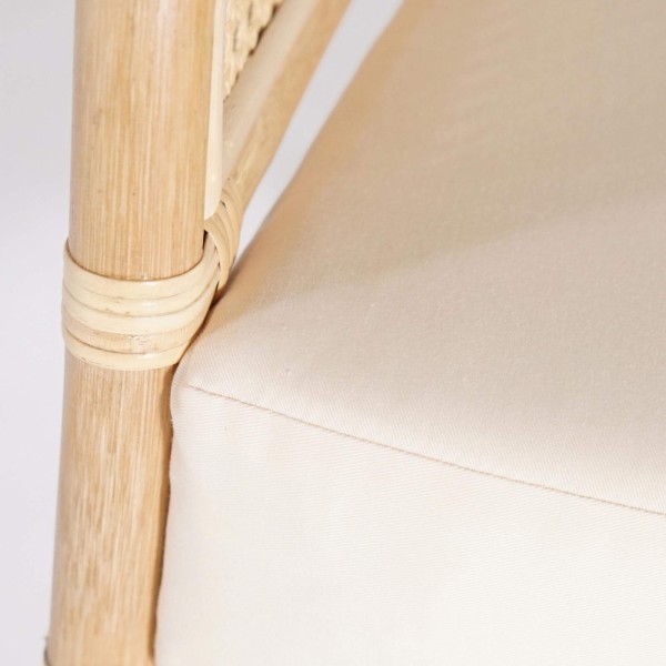 Fauteuil van naturel rotan met beige kussen - Haru