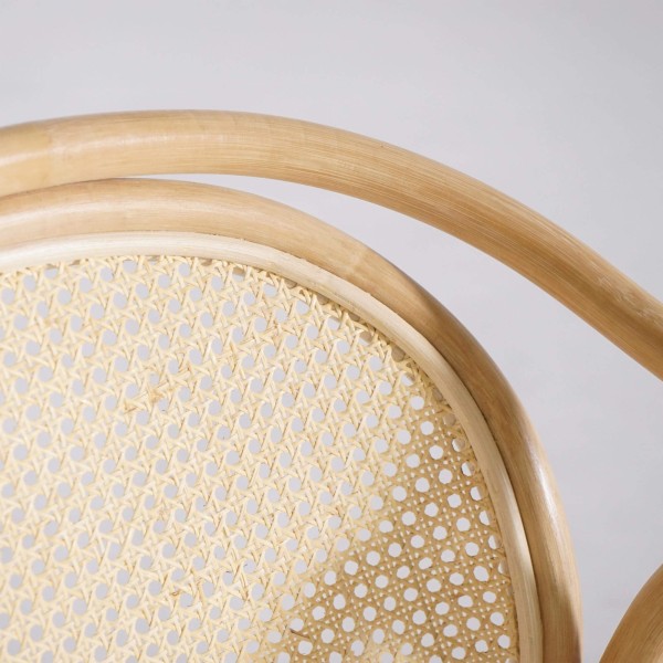 Fauteuil van naturel rotan met beige kussen - Yuki