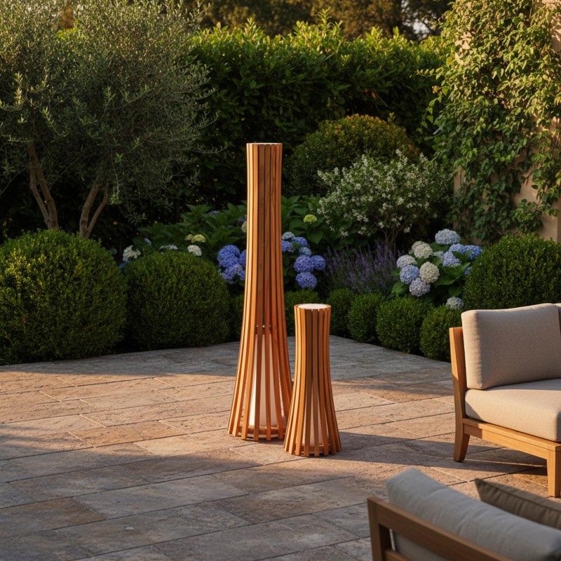 Buitenlamp van teakhout H100 cm - Liven