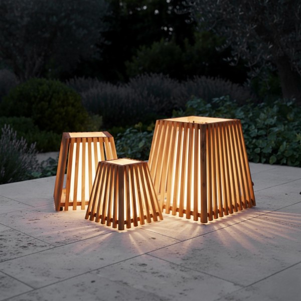 Buitenlamp van teakhout H40 cm - Nori