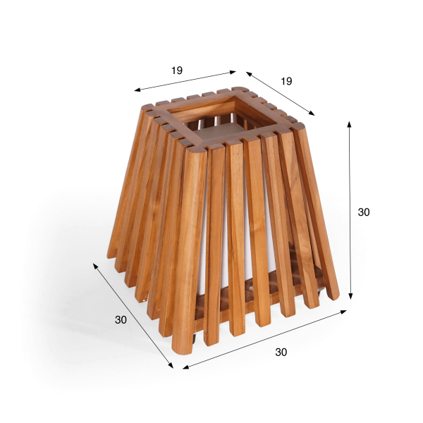 Buitenlamp van teakhout H30 cm - Nori