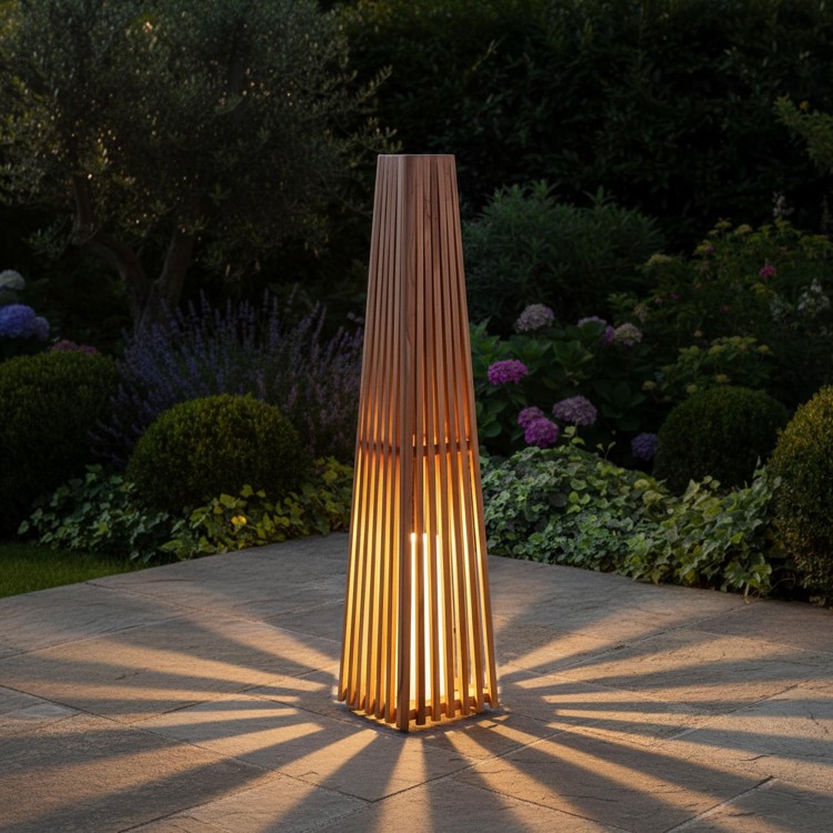 Buitenlamp van teakhout H120 cm - Taro