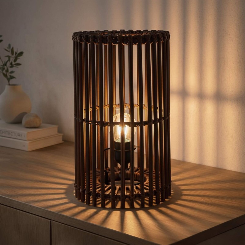 Tafellamp van naturel rotan - Rihu