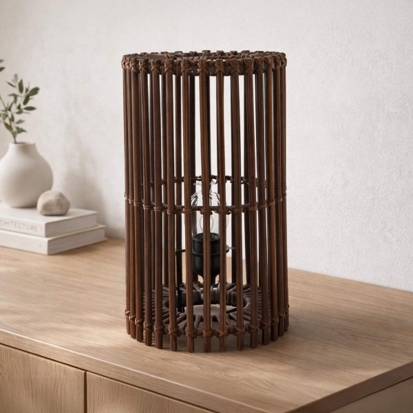 Tafellamp van naturel rotan - Rihu