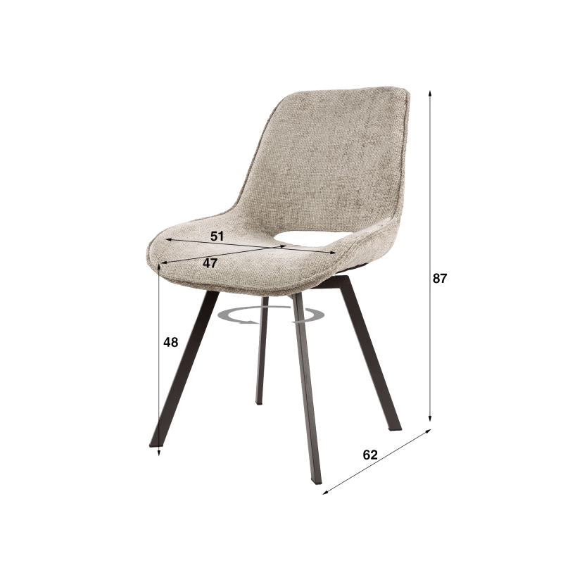 Design draaifauteuil voor de eetkamer - Dune