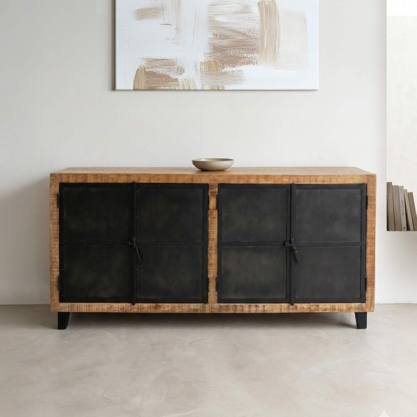 Groot industrieel hout en metalen buffet Brooklyn