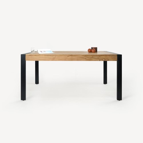 Massief hout en metalen eettafel - Liverpool