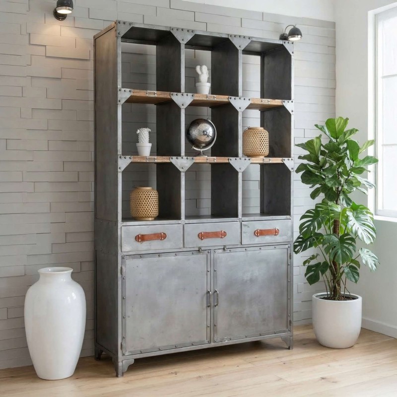 Grote industriële buffetkast natuurlijke afwerking