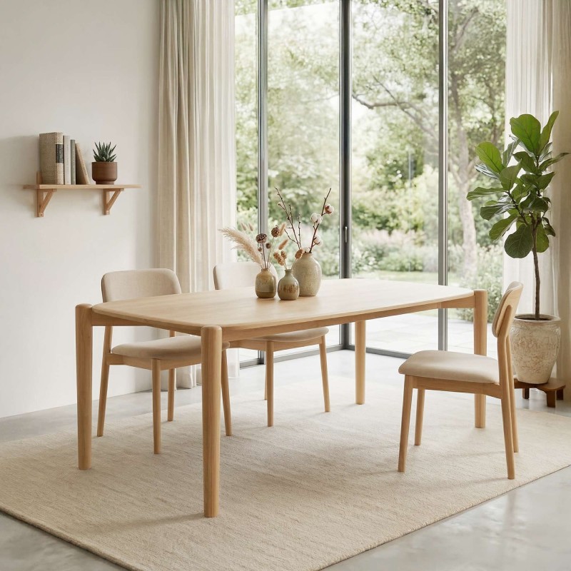 Eettafel in massief eikenhout 180 cm