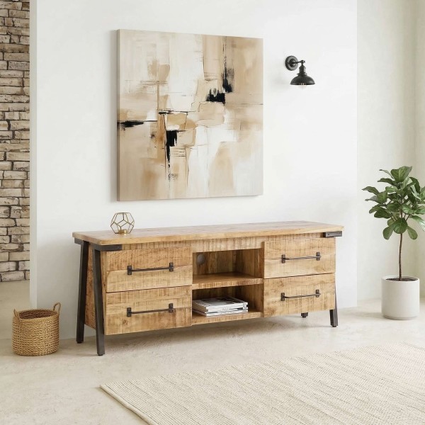 TV-meubel van hout en metaal - Retro Archi