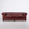 Chesterfield bank van echt bordeaux leer 3-zits - Edward