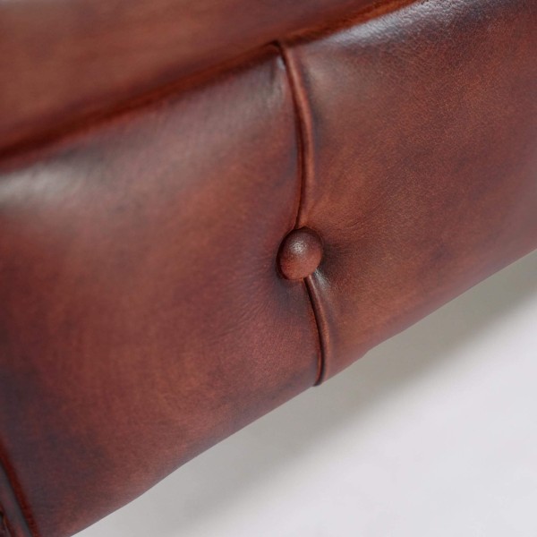 Chesterfield bank van echt bordeaux leer 3-zits - Edward