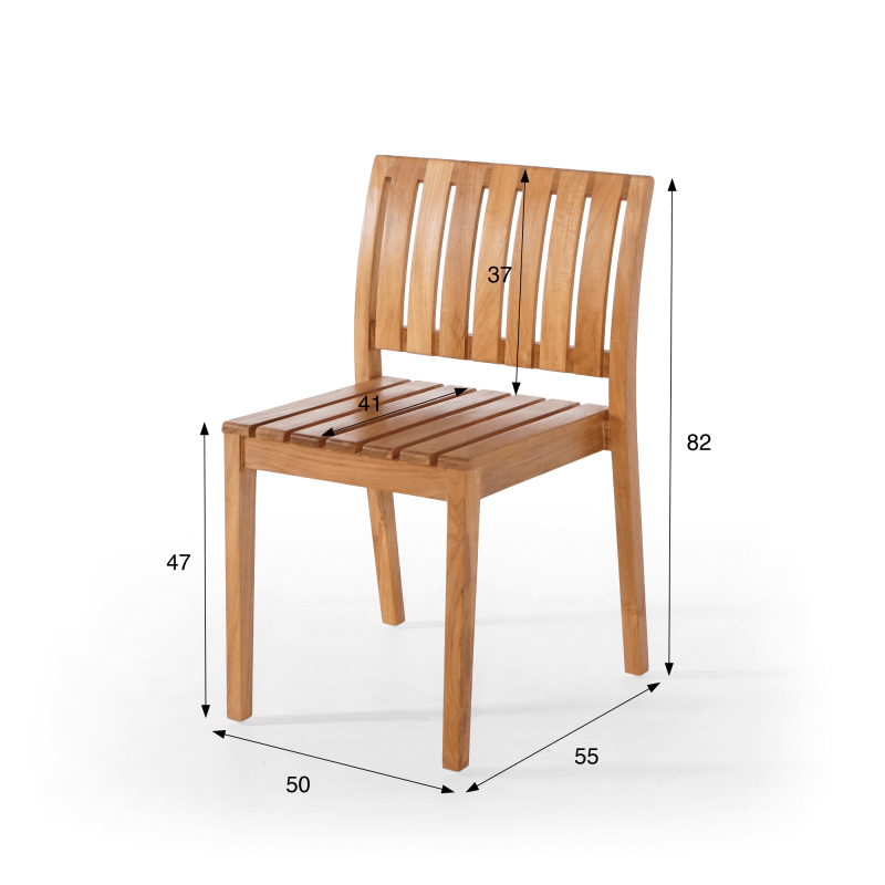 Tuinset met tafel en stoelen in teakhout voor 6 personen