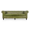 Chesterfield bank van echt groen leer 3-zits - Edward